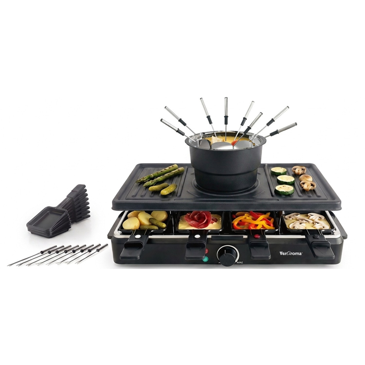 Ensemble raclette et fondue électrique tout-en-un - Jessar