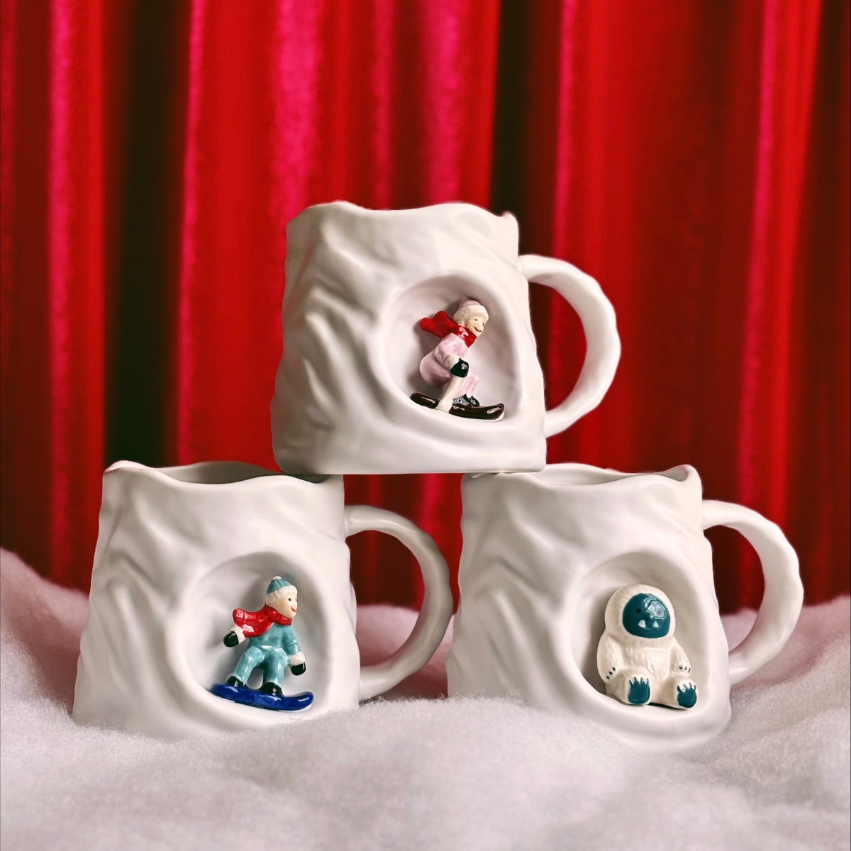 Tasse en grès blanche Skieuse 355 ml - Abbott