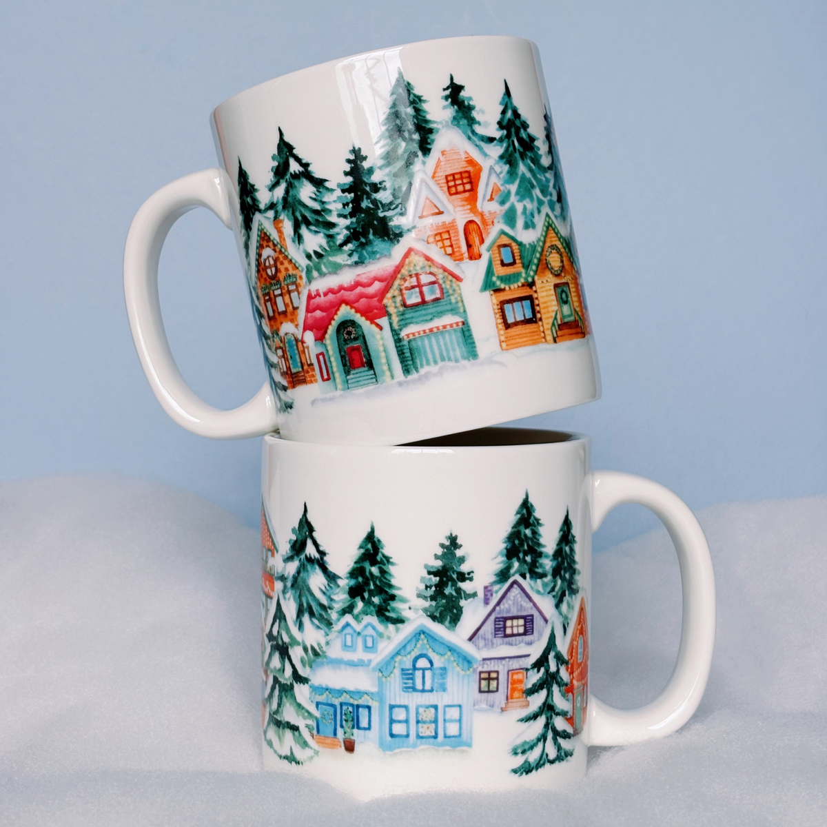 Tasse en porcelaine avec maisons des Fêtes 473 ml - Abbott