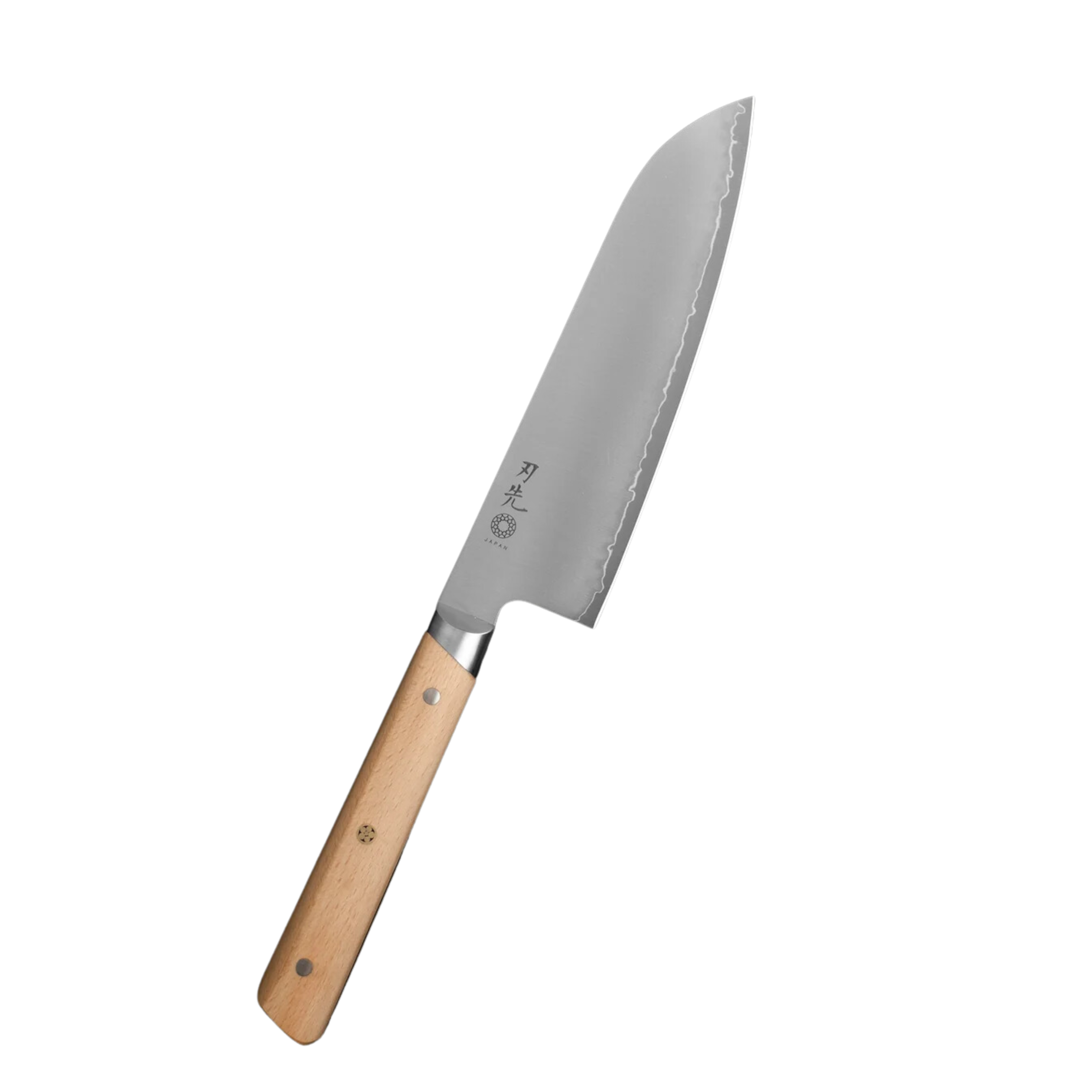 Couteau Santoku manche en bois de hêtre 180mm - Hazaki