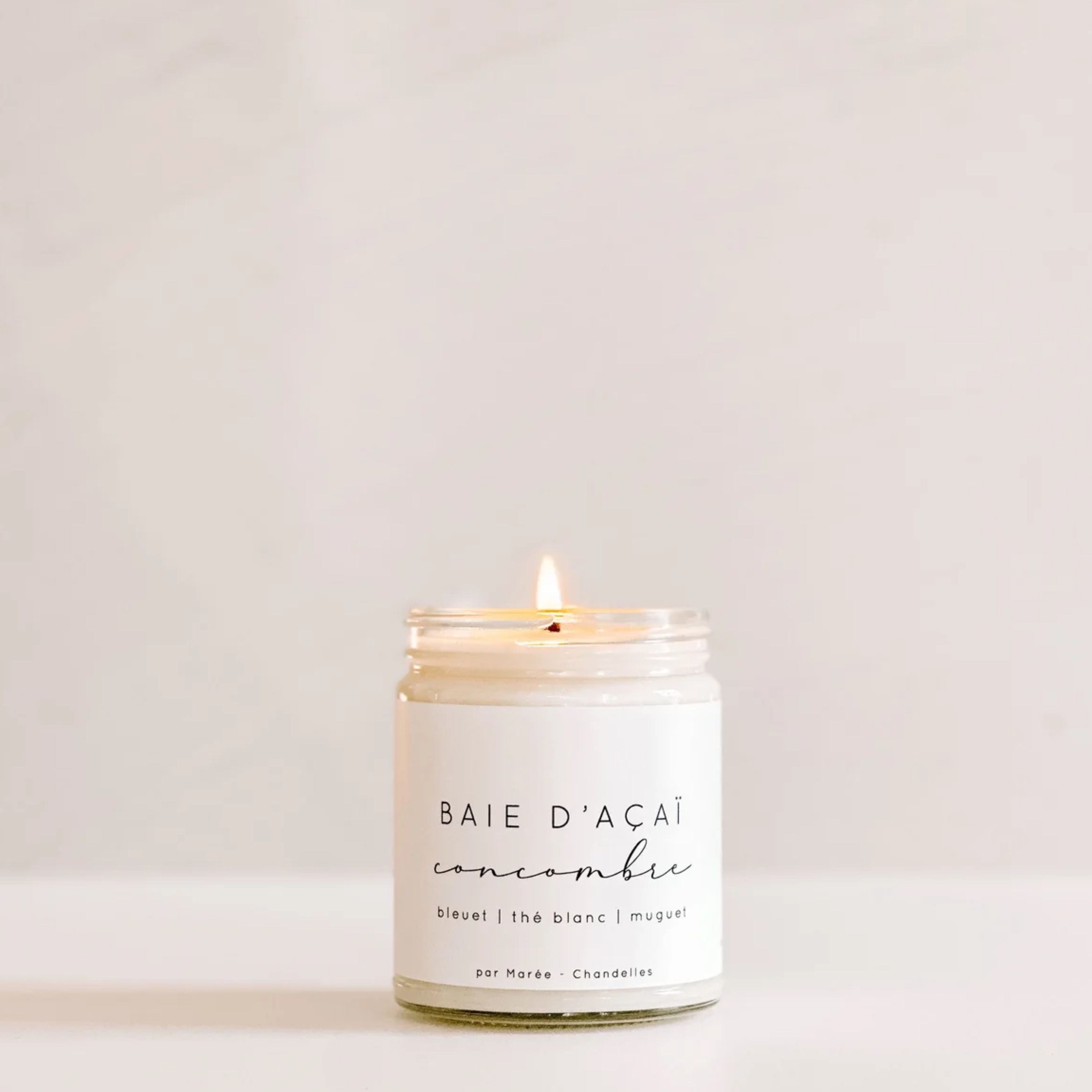 Chandelle de soya Baie d'açaï et concombre 270 ml - Marée Chandelles