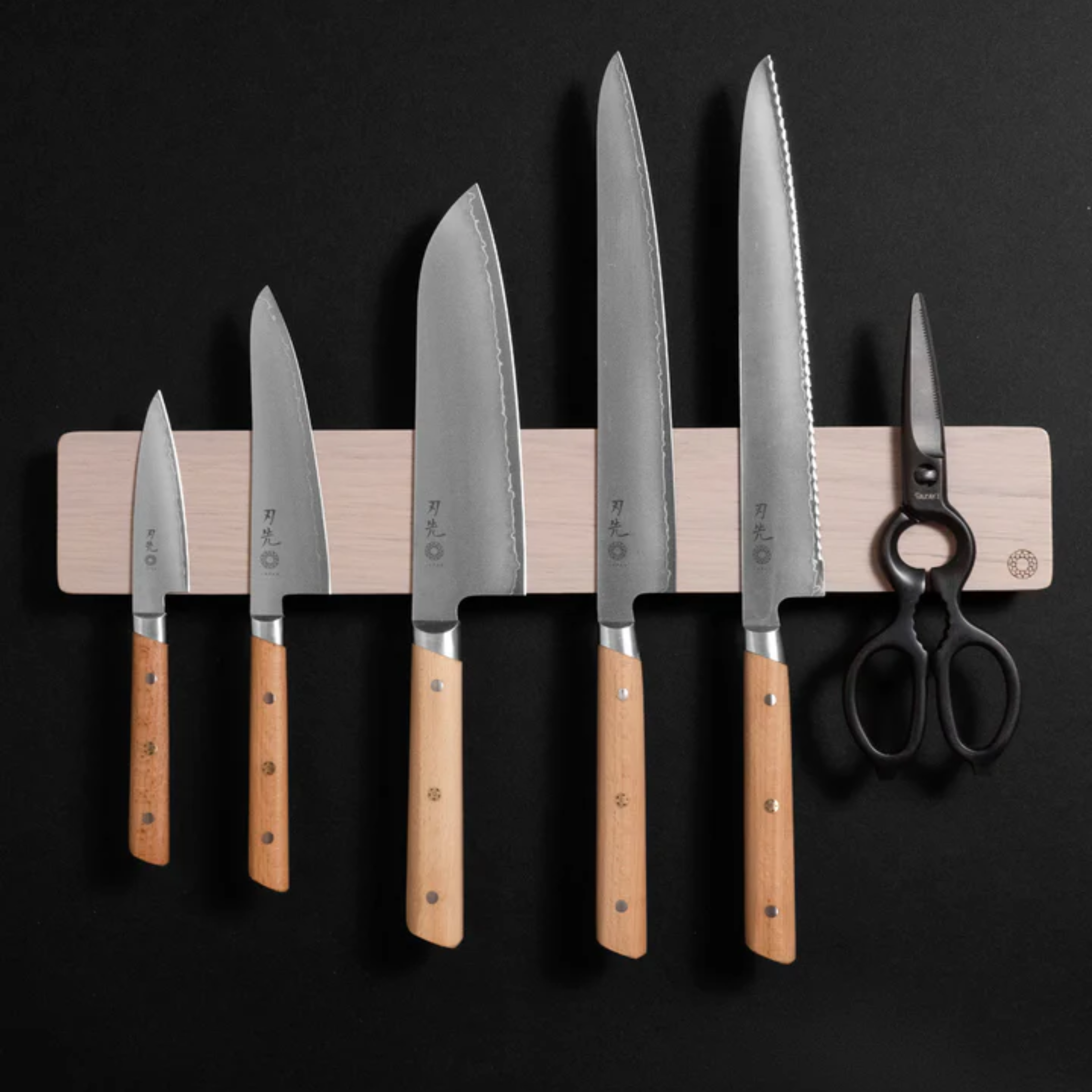 Porte-couteaux magnétique en chêne Blanc - Hazaki