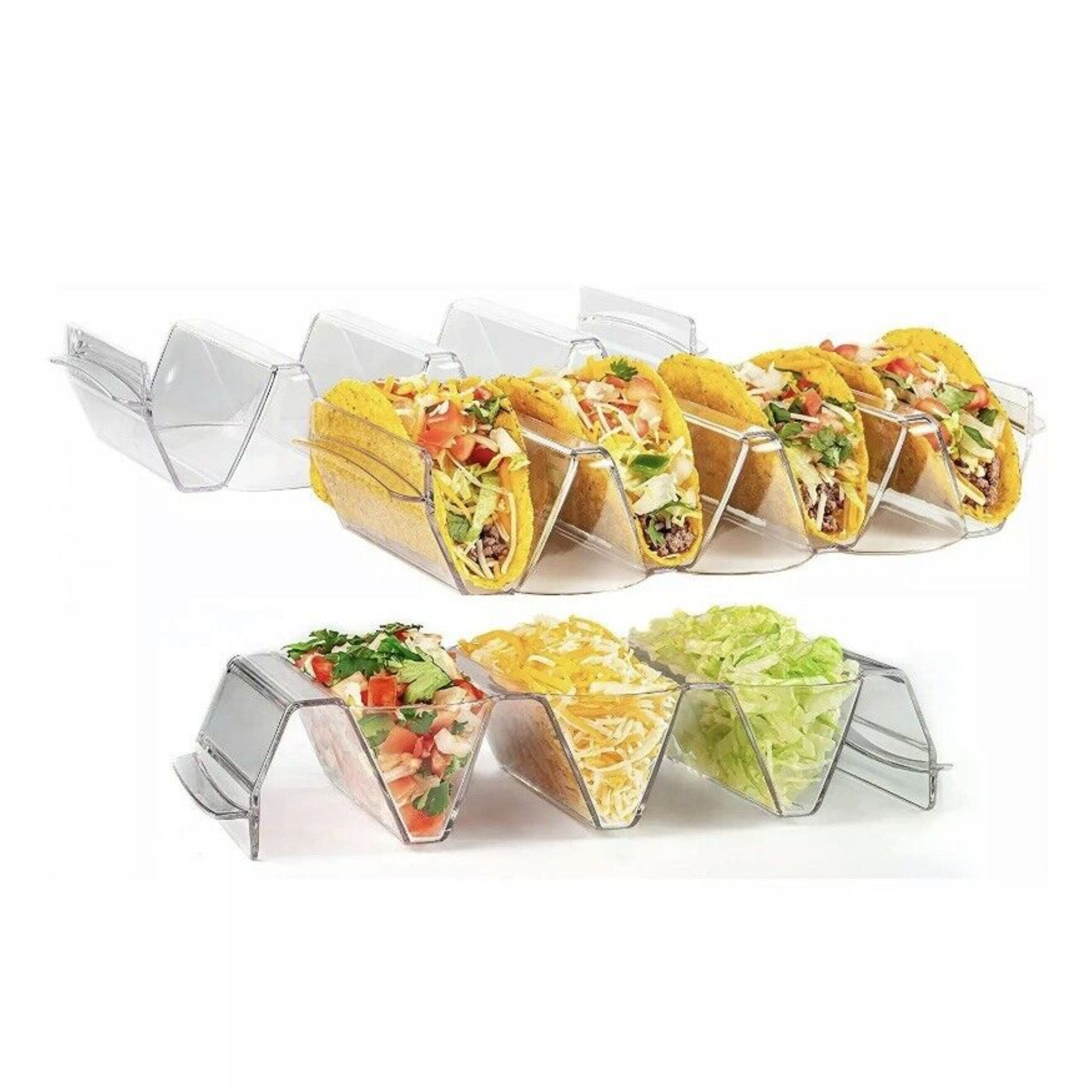 Ensemble de 3 supports à tacos en plastique