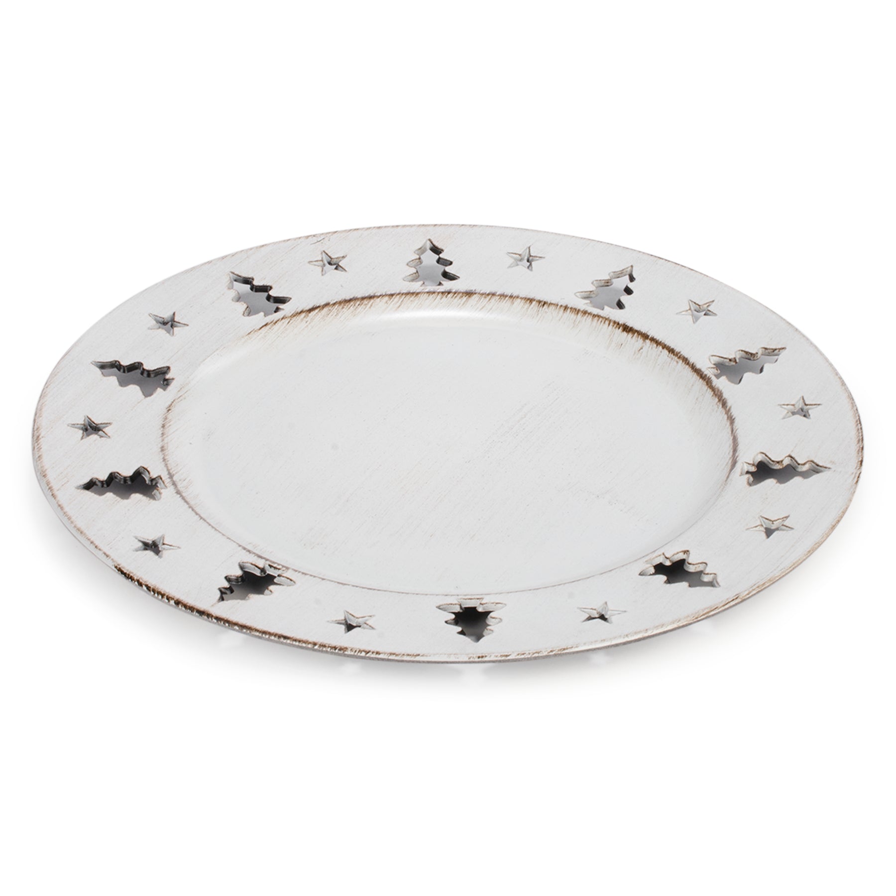 Assiette Blanche avec motif de sapins