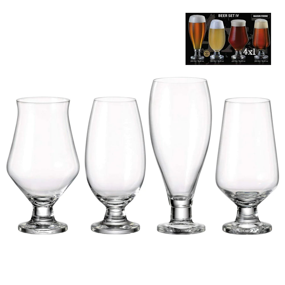 Ensemble de 4 verres à bière à dégustation