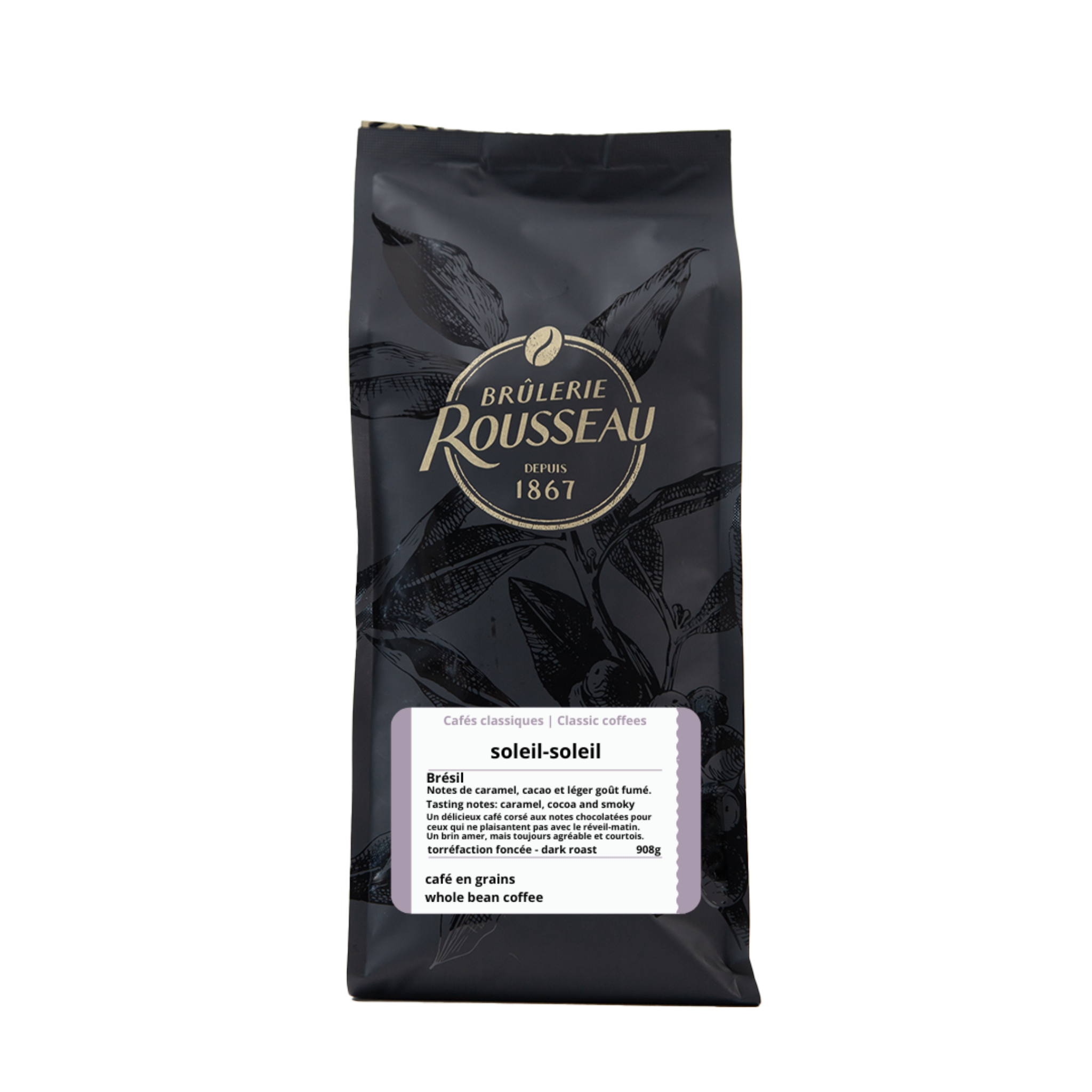 Café en grains Soleil Soleil 908g - Brûlerie Rousseau