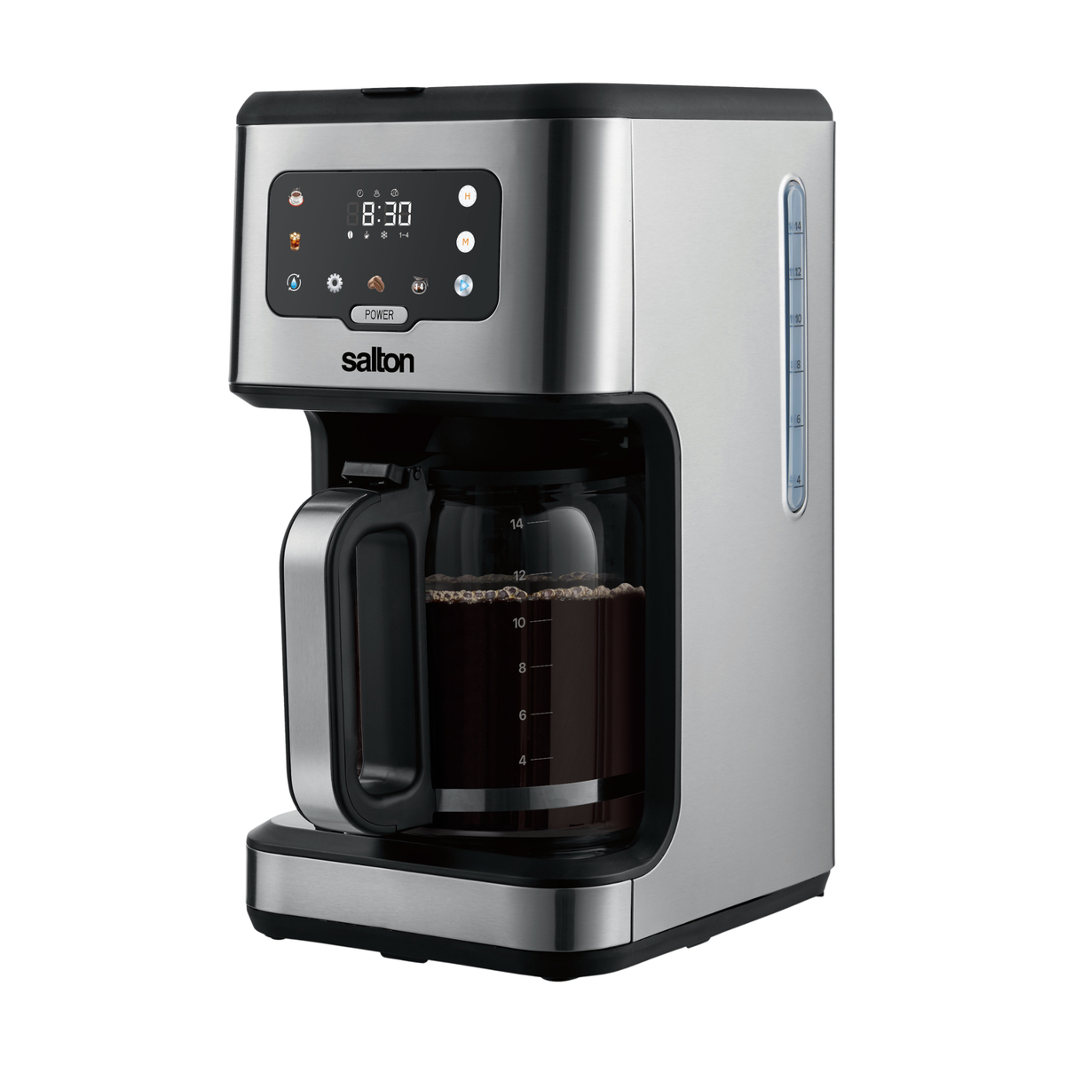 Cafetière numérique 14 tasses en acier inoxydable – Salton