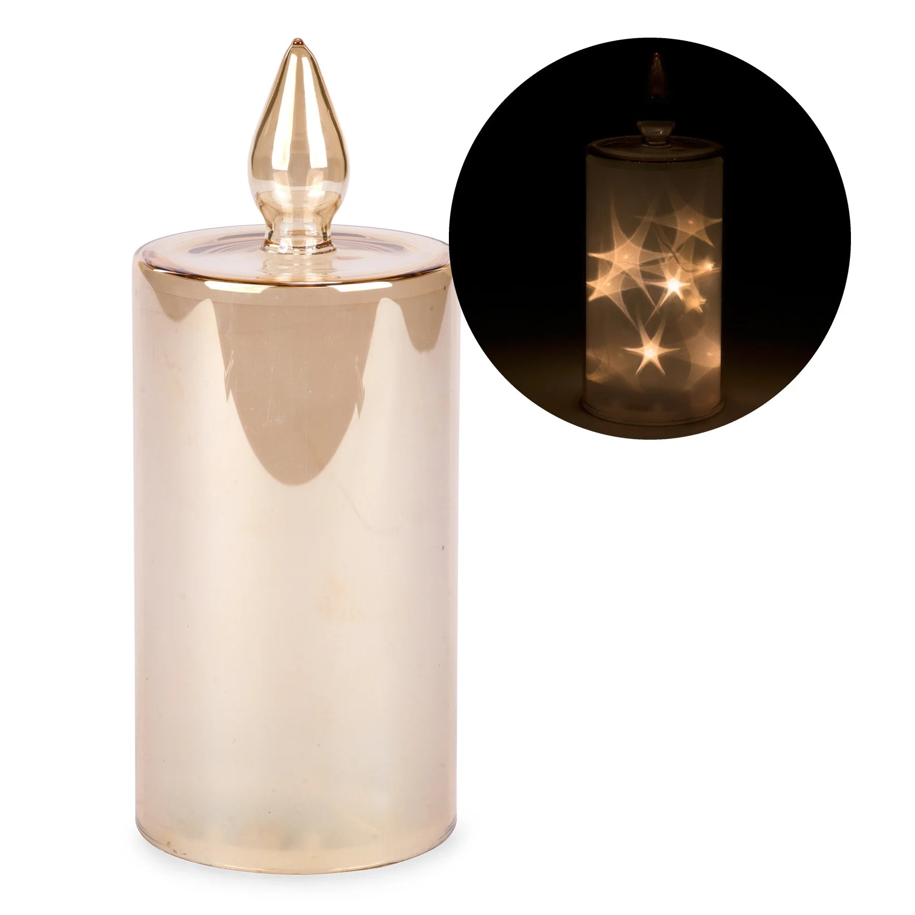 Chandelle dorée sans flamme 8"