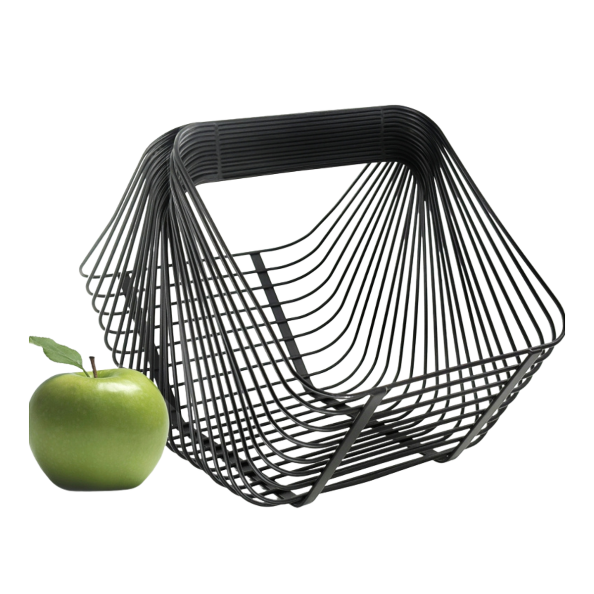 Corbeille à fruits en métal noir Natural Living, vue complète
