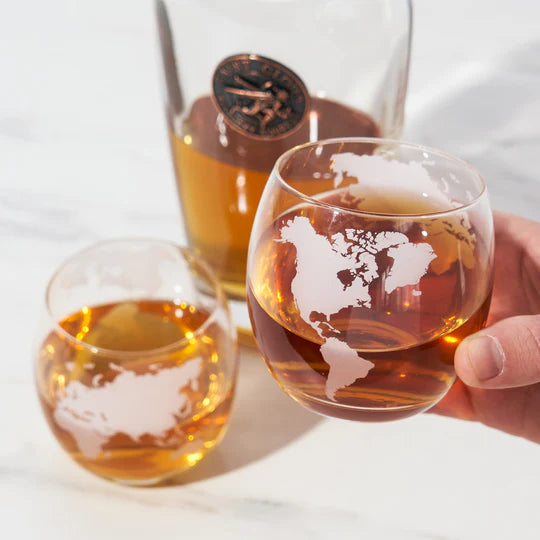 Ensemble de 2 verres à whisky Globe terrestre - Viski