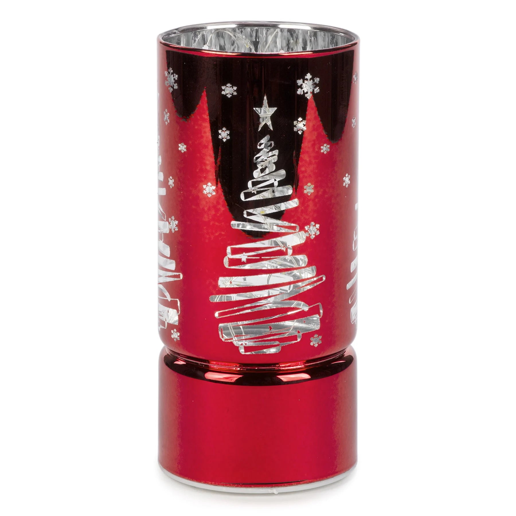 Chandelier en verre rouge Sapin de Noël 6"