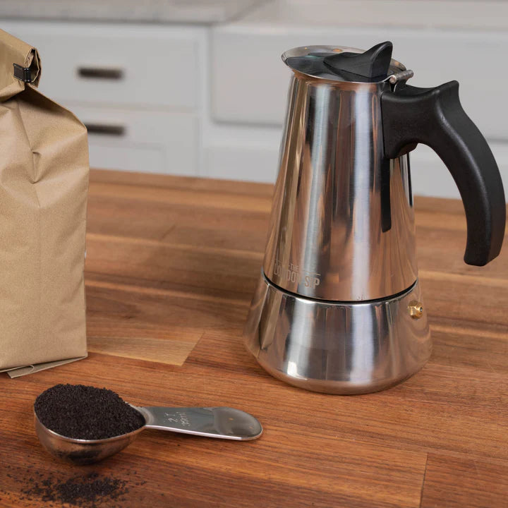 Cafetière espresso sur cuisinière en acier inoxydable 6 tasses