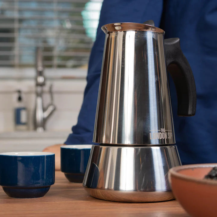 Cafetière espresso sur cuisinière en acier inoxydable 6 tasses