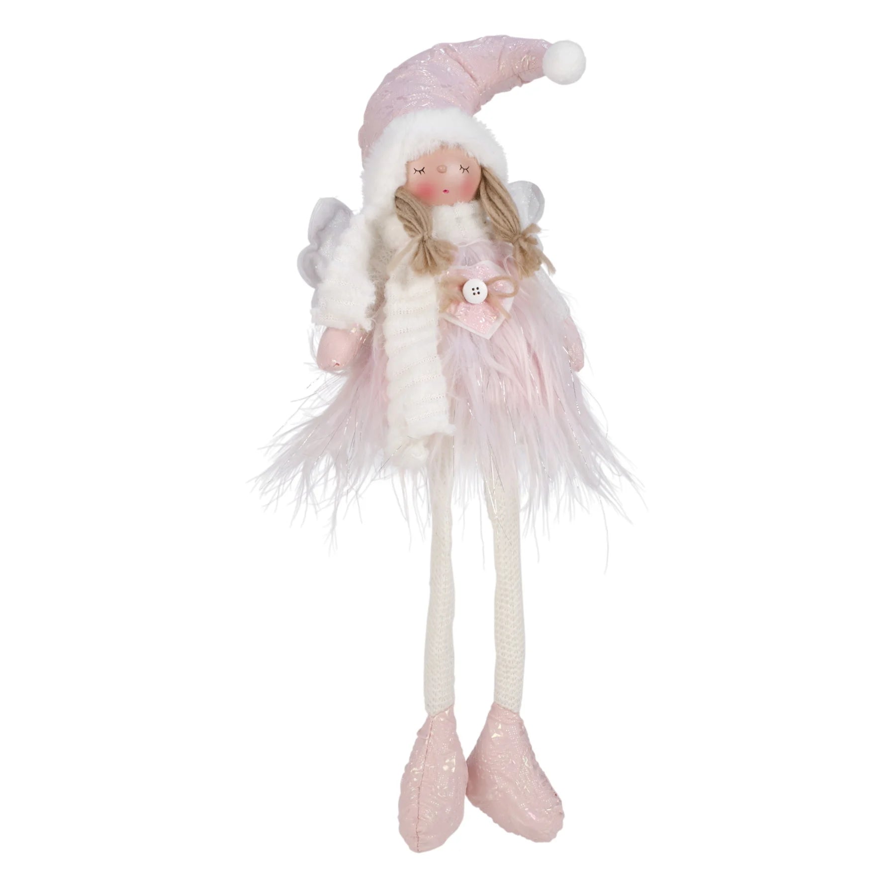 Figurine fée assise Rose et Blanche