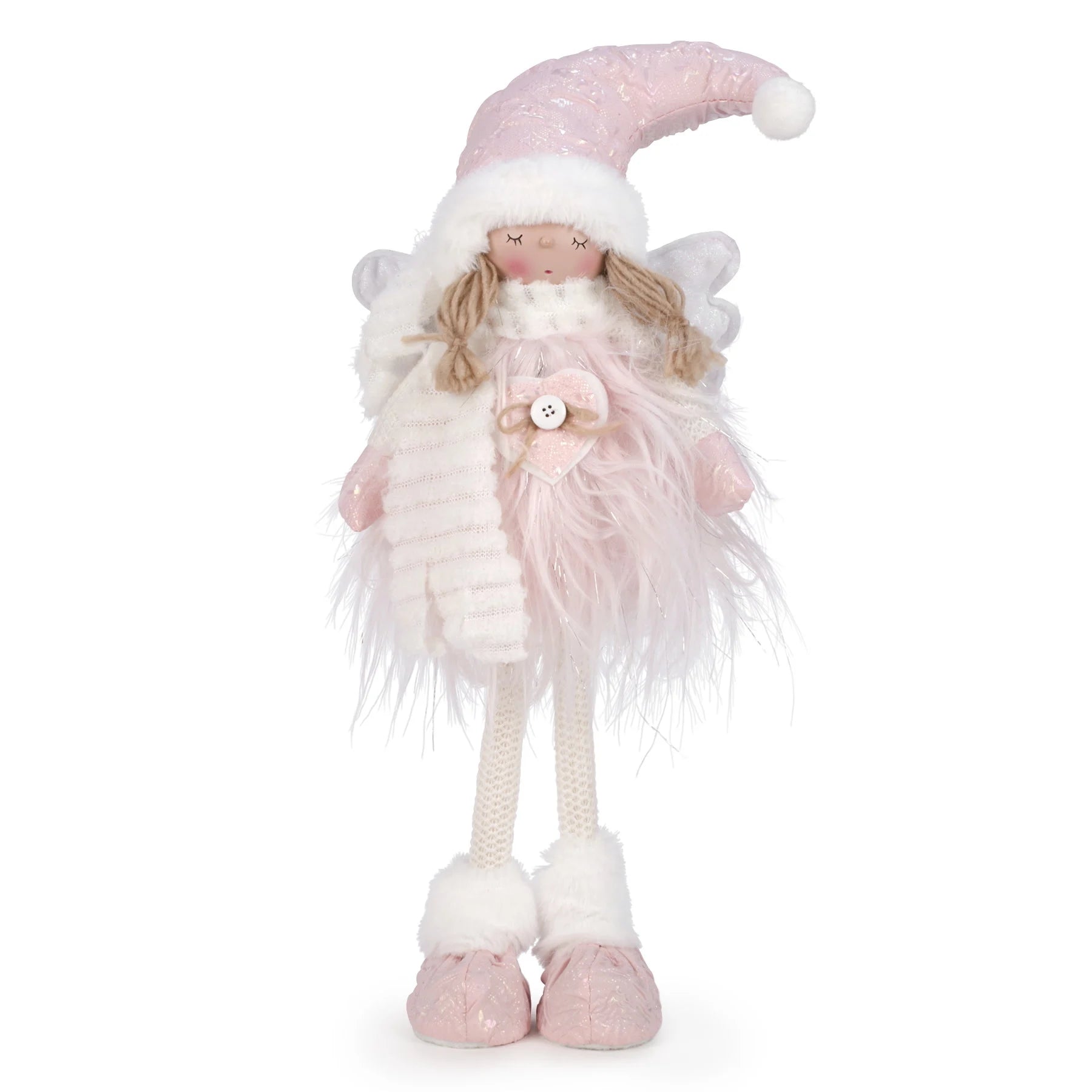 Pink and White Standing Fairy Figurine