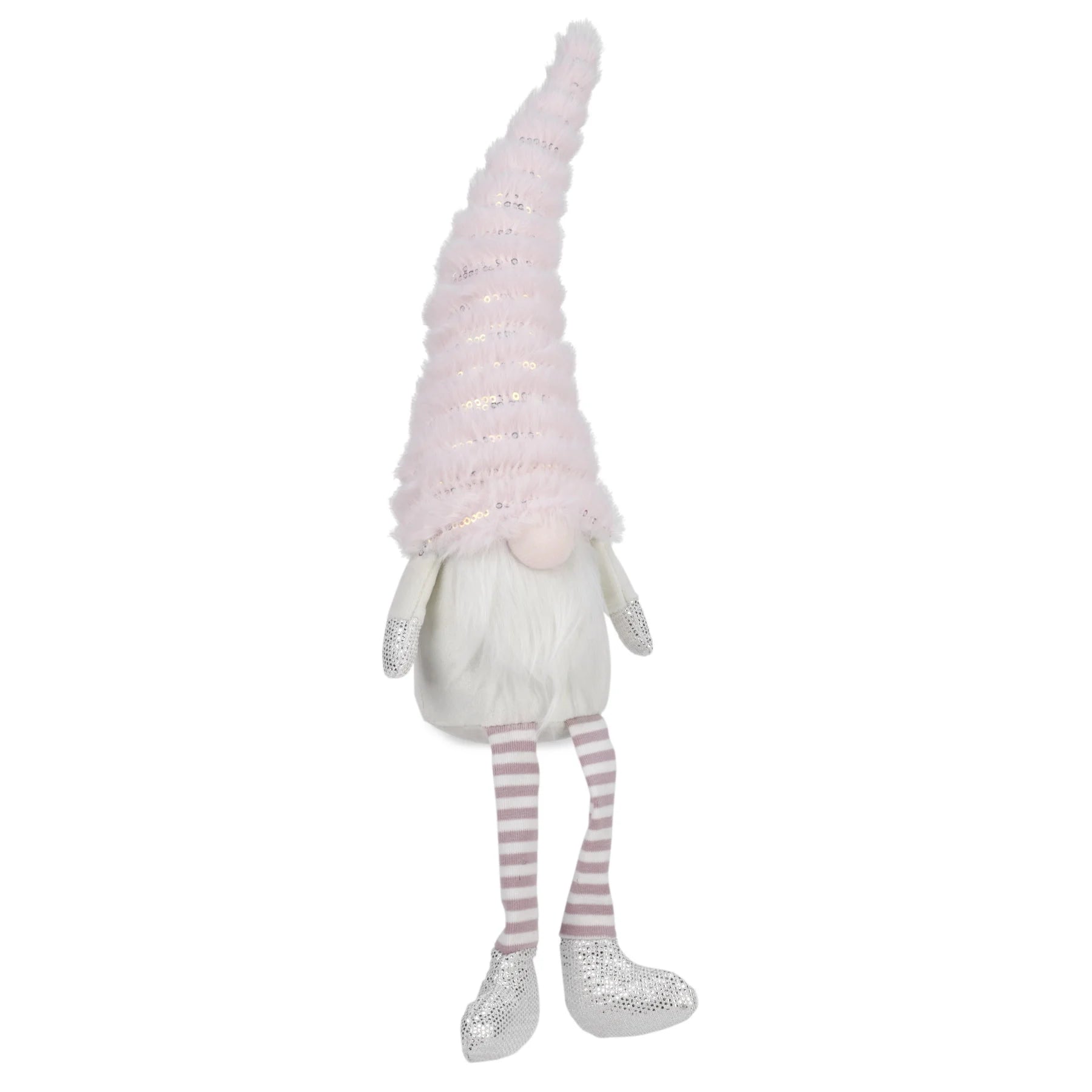 Figurine gnome assis rose