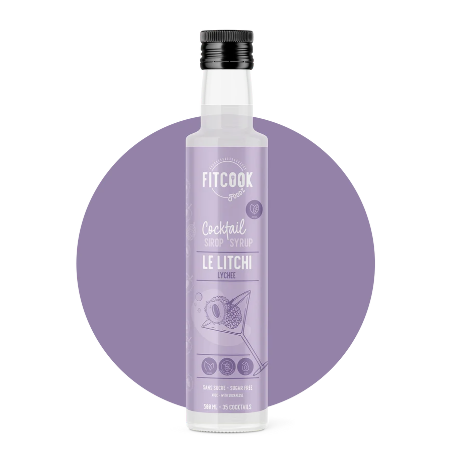 Sirop Keto pour cocktail au litchi 500ml - Le Fit Cook