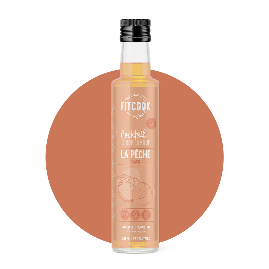 Sirop Keto pour cocktail à la pêche - Le Fit Cook