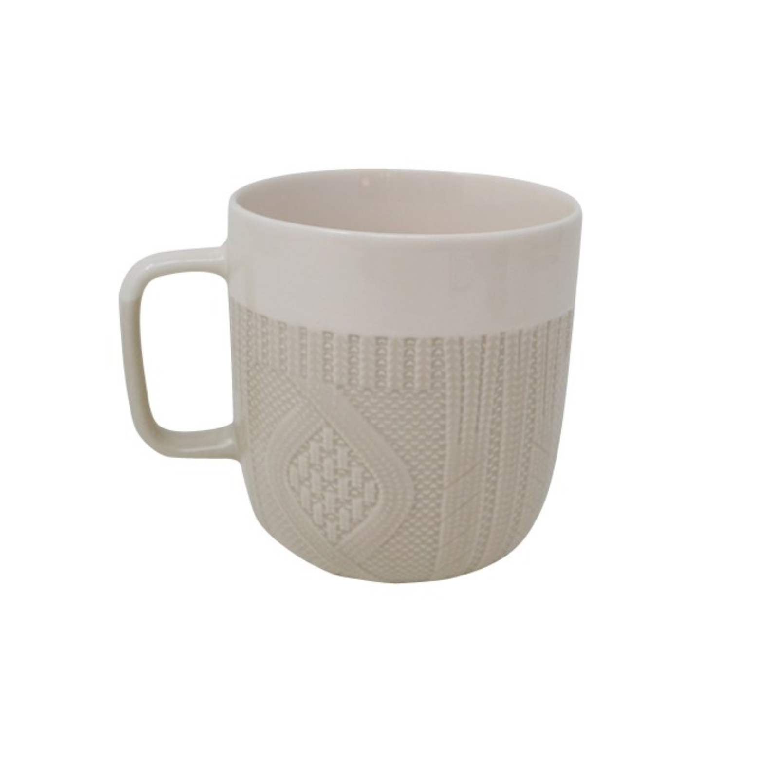 Tasse motif tricot Grège 380ml