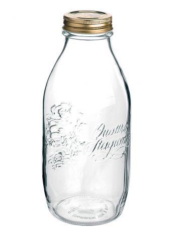 Bouteille en verre avec couvercle doré 1L - Trudeau