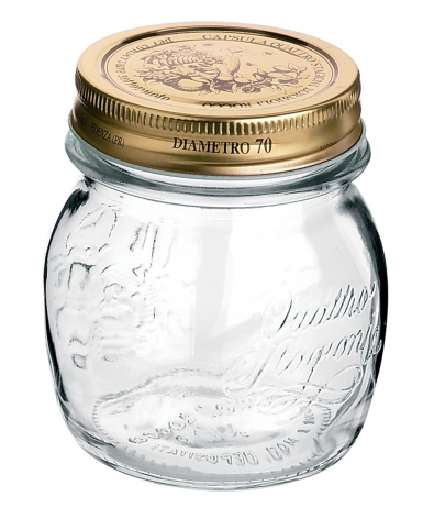 Pot en verre avec couvercle doré 250ml - Trudeau