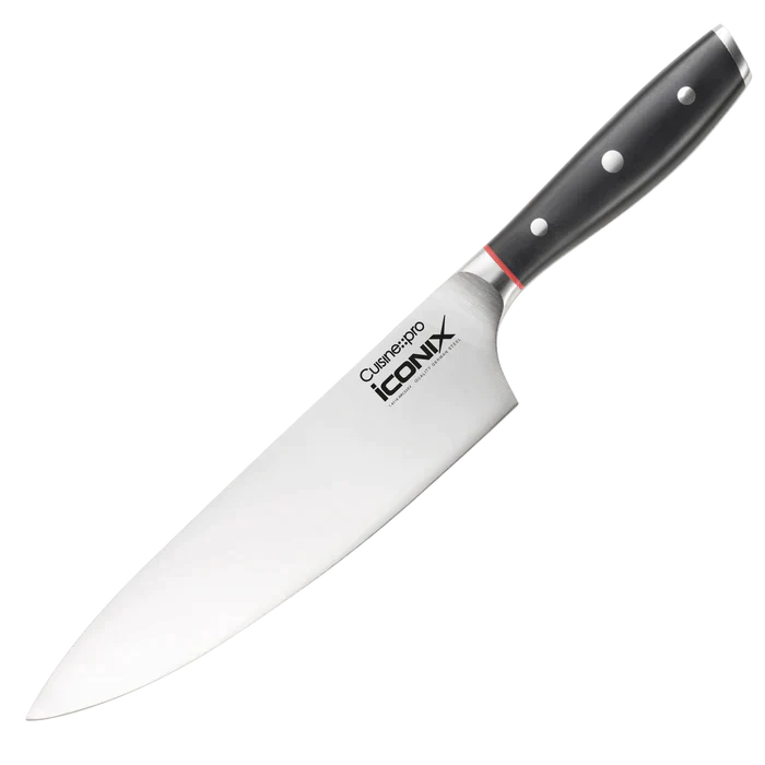 Couteau de chef Iconix 8 po en acier inoxydable allemand avec poignée en polymère triple rivetée