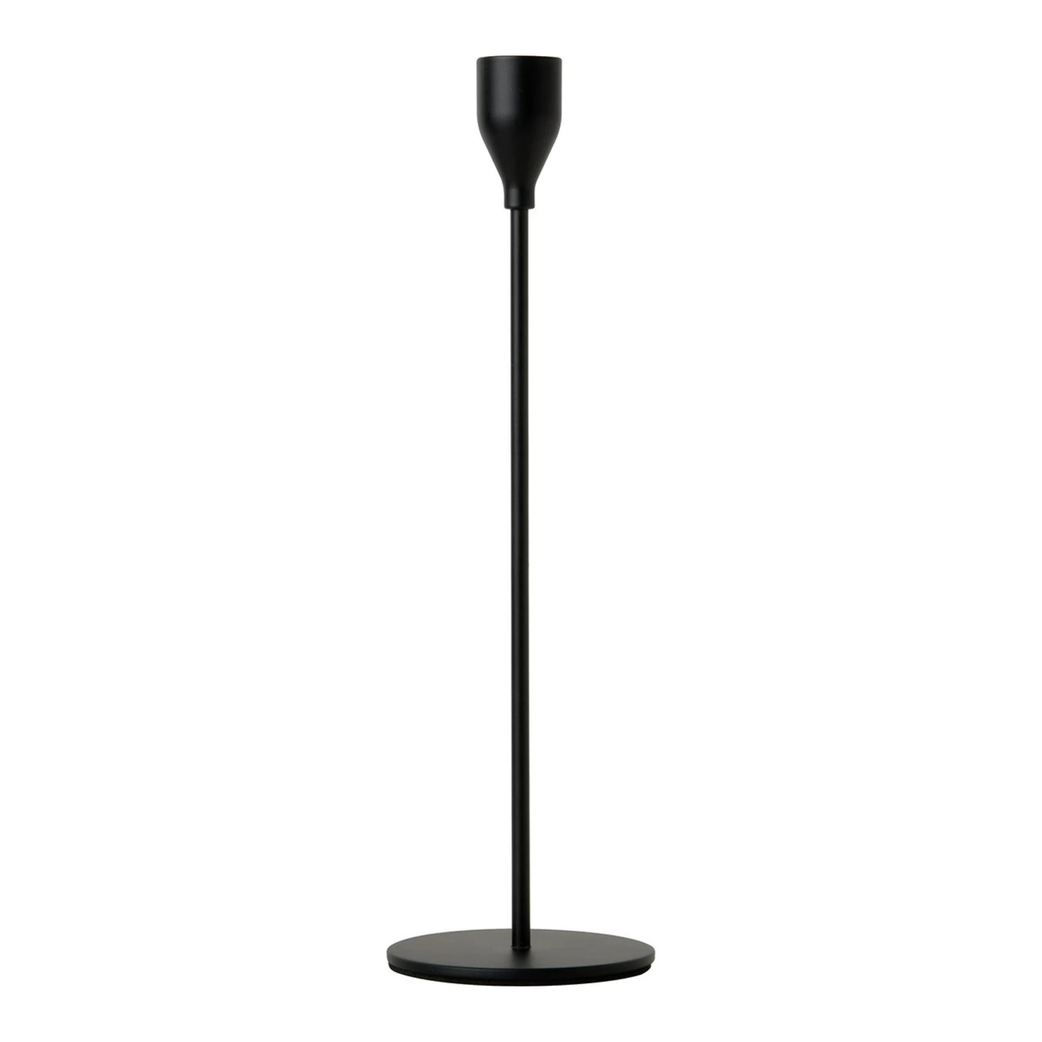 Bougeoir minimaliste en métal Noir 28 cm