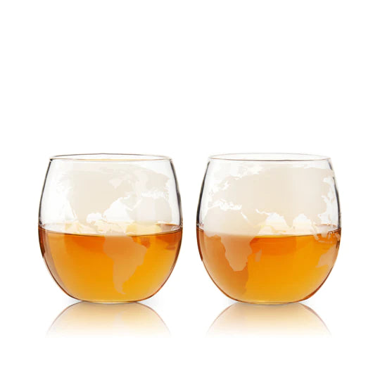 Ensemble de 2 verres à whisky Globe terrestre - Viski