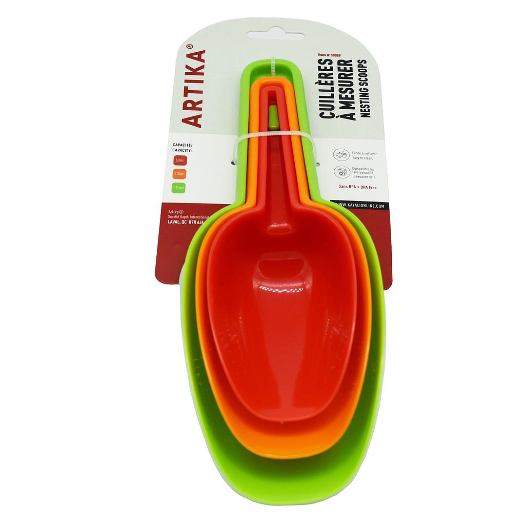 Ensemble de 3 pelles à mesurer Colorées