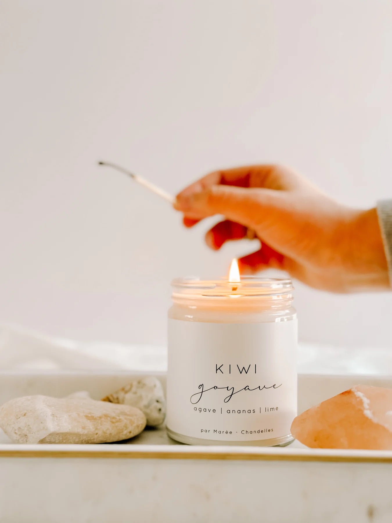 Chandelle de soya Kiwi et goyave 270 ml - Marée Chandelles