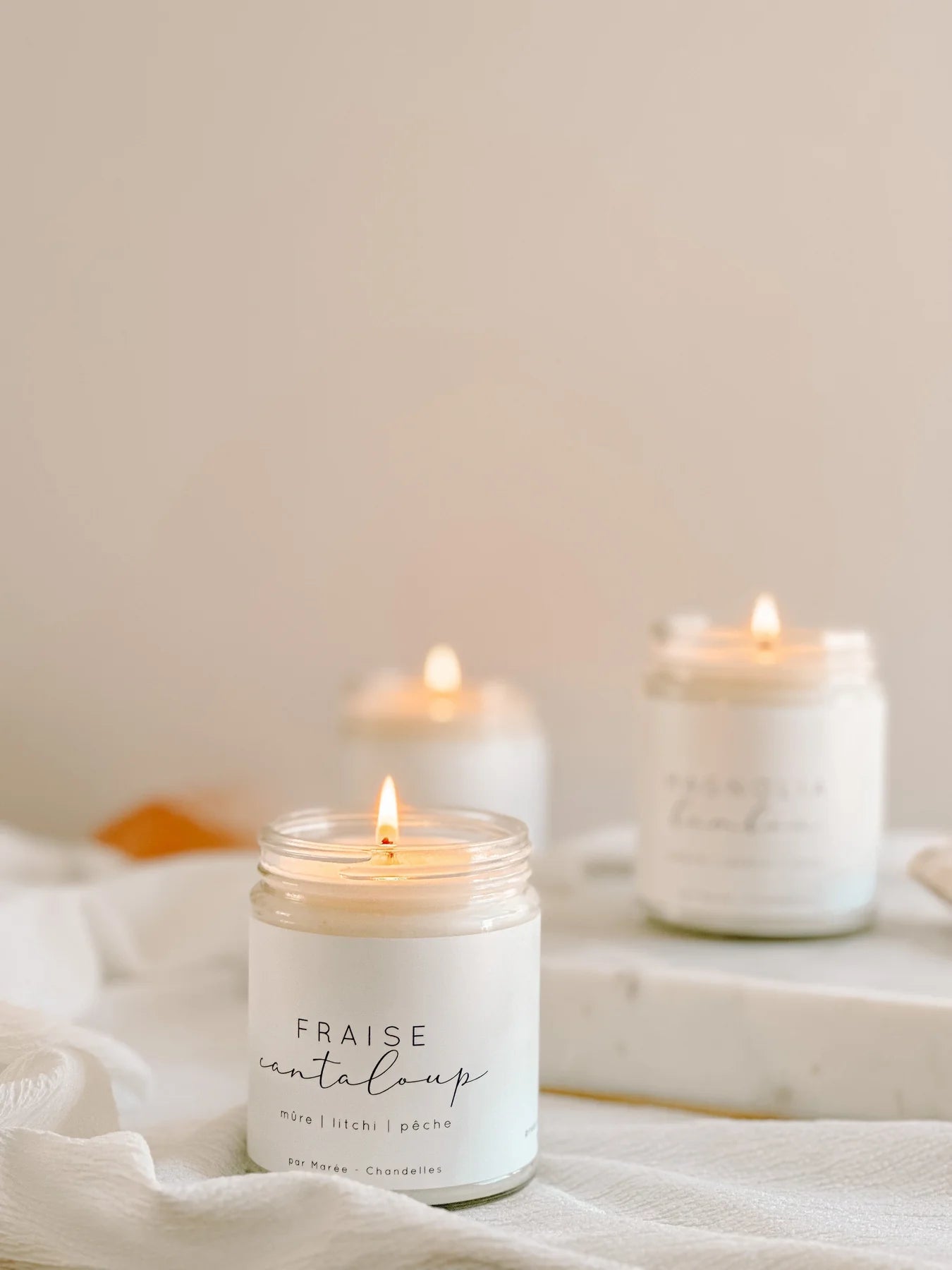 Chandelle Fraise Cantaloup 270ml - Marée Chandelles