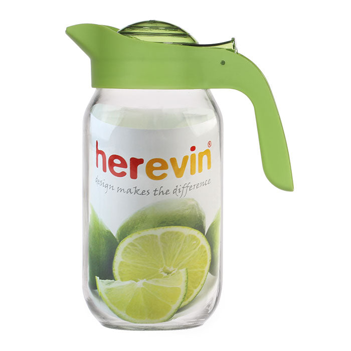 Pichet en verre avec poignée verte 1L