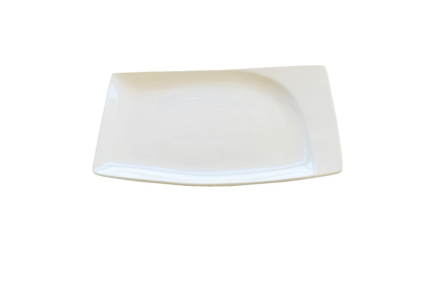 Assiette rectangulaire 10.5 x 6.75 po Porcelaine blanc Luna