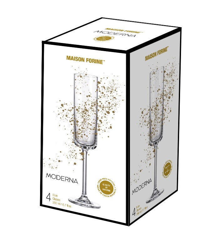 Ensemble de 4 flûtes à champagne Moderna 200 ml