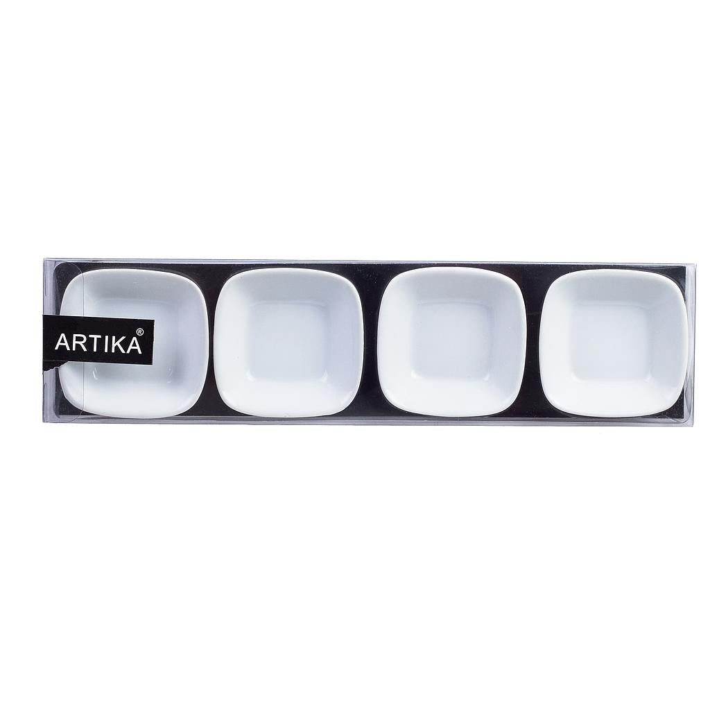 Ensemble de 4 mini plats carrés Artika