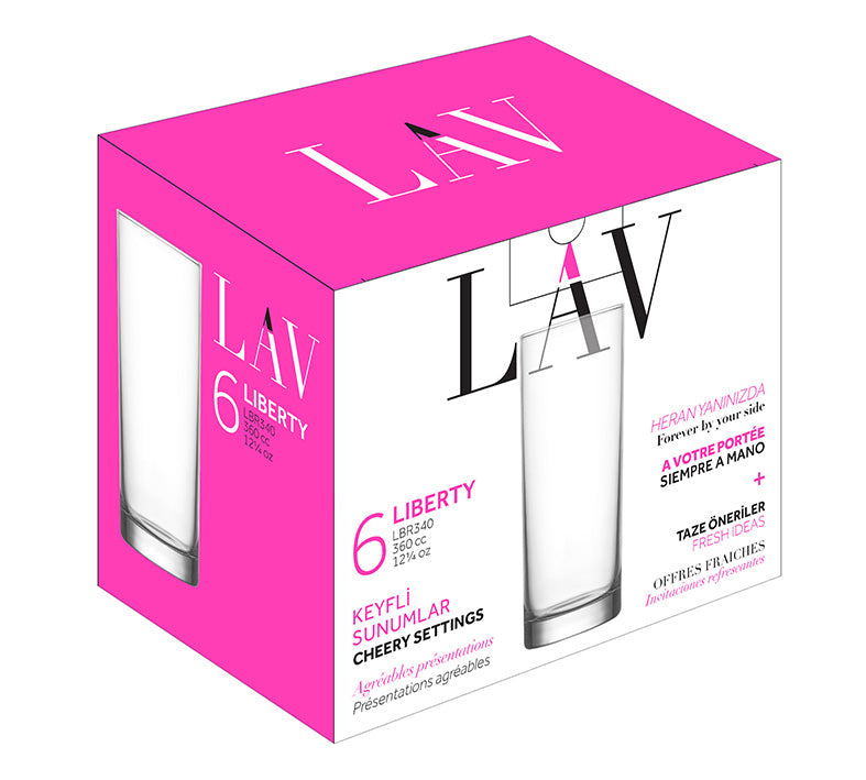 Ensemble de 6 verres Liberty 12.25 oz