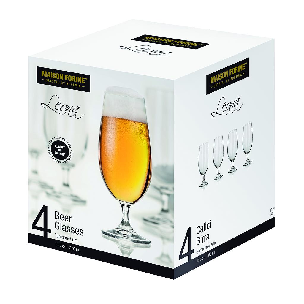 Ensemble de 4 verres à bière 370ml Leona