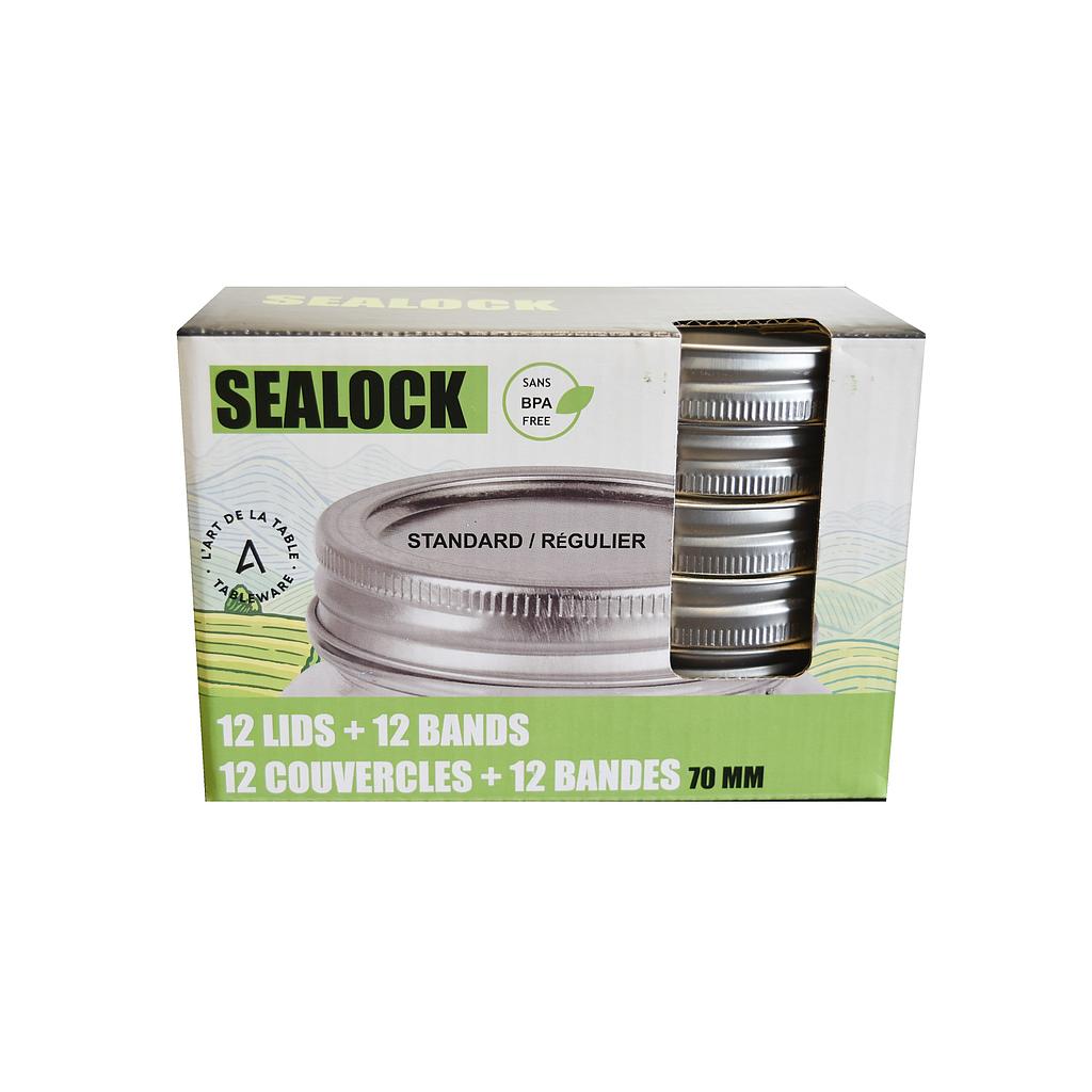 Ensemble de 12 couvercles et anneaux pour pot mason