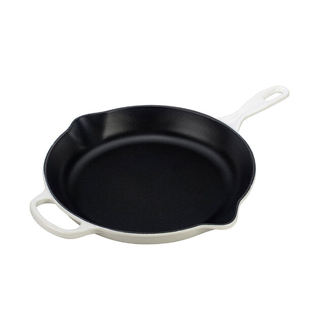 Le Creuset Glossy White Enameled Cast Iron Round Skillet 30cm