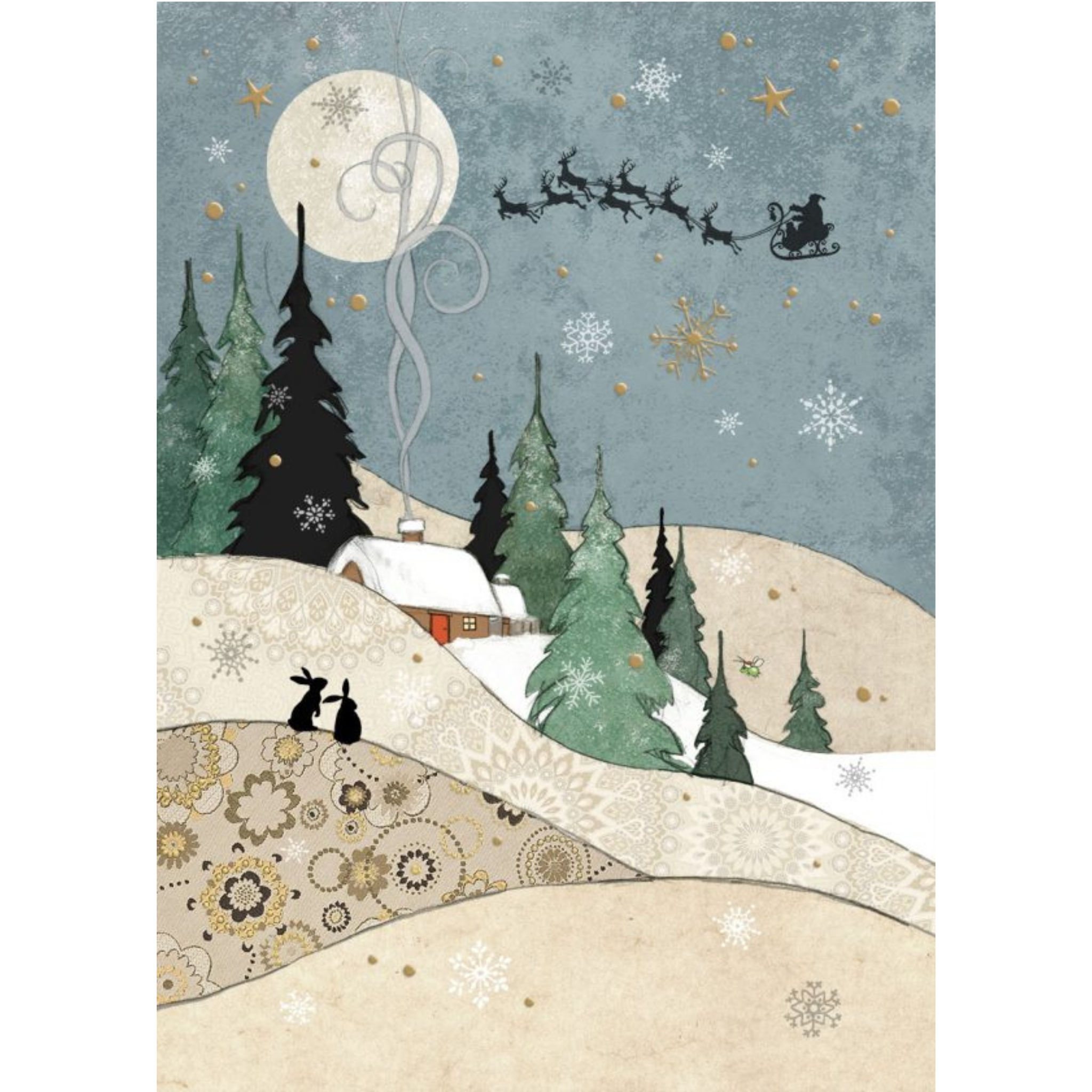 Holiday Bunnies Greeting Card