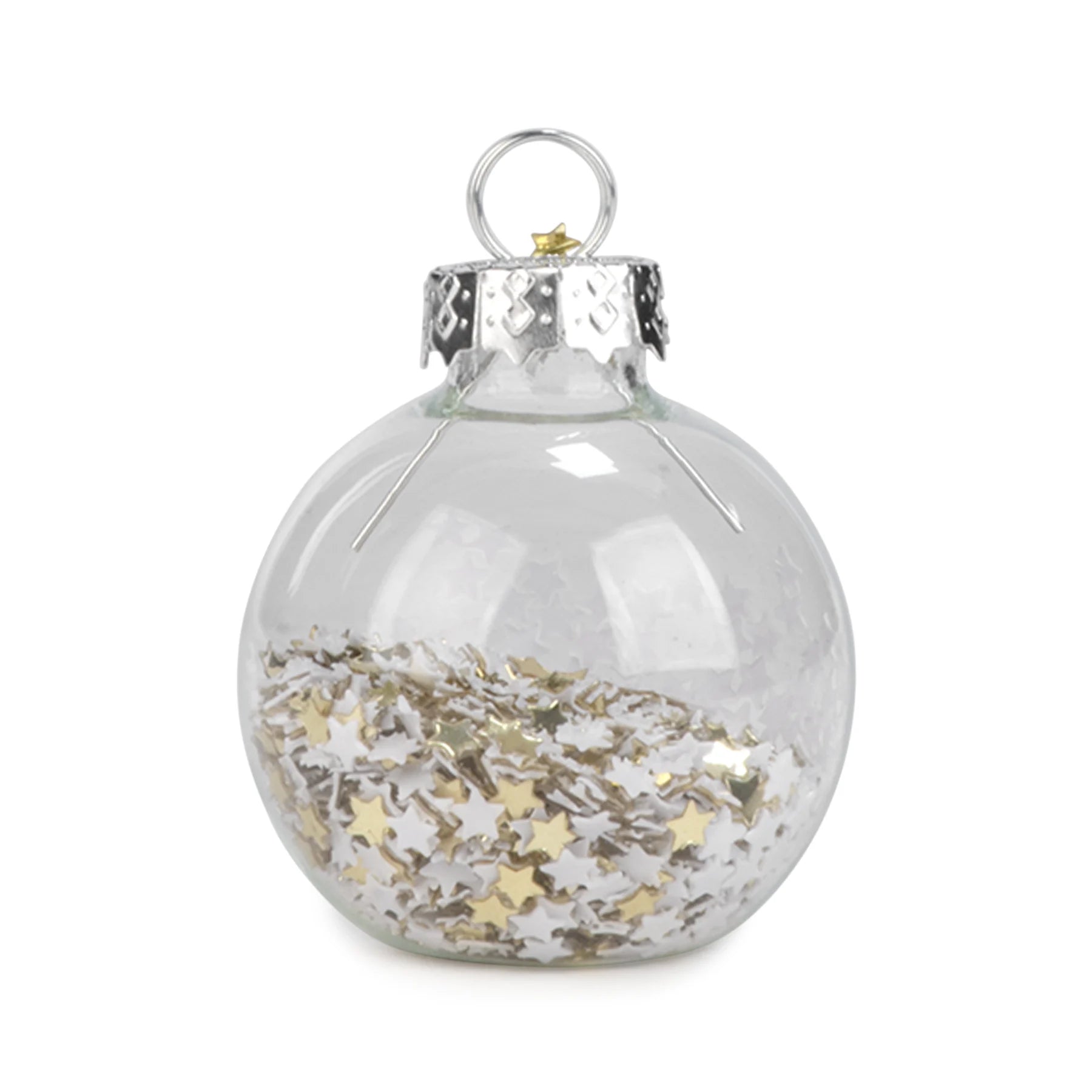 Ensemble de 6 marque-places boule de Noël transparente avec confettis