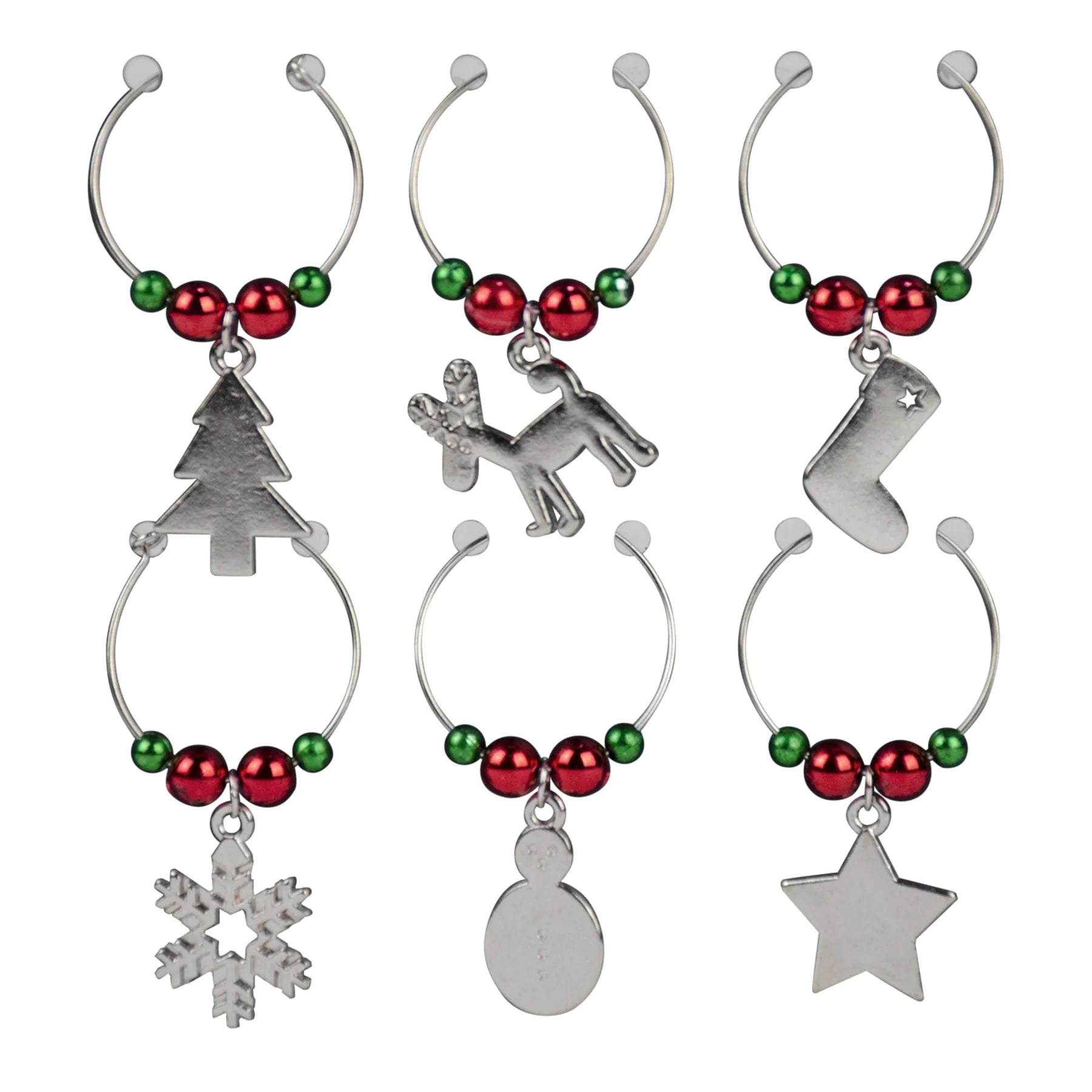 Ensemble de 6 marqueurs de Noël pour verre à vin
