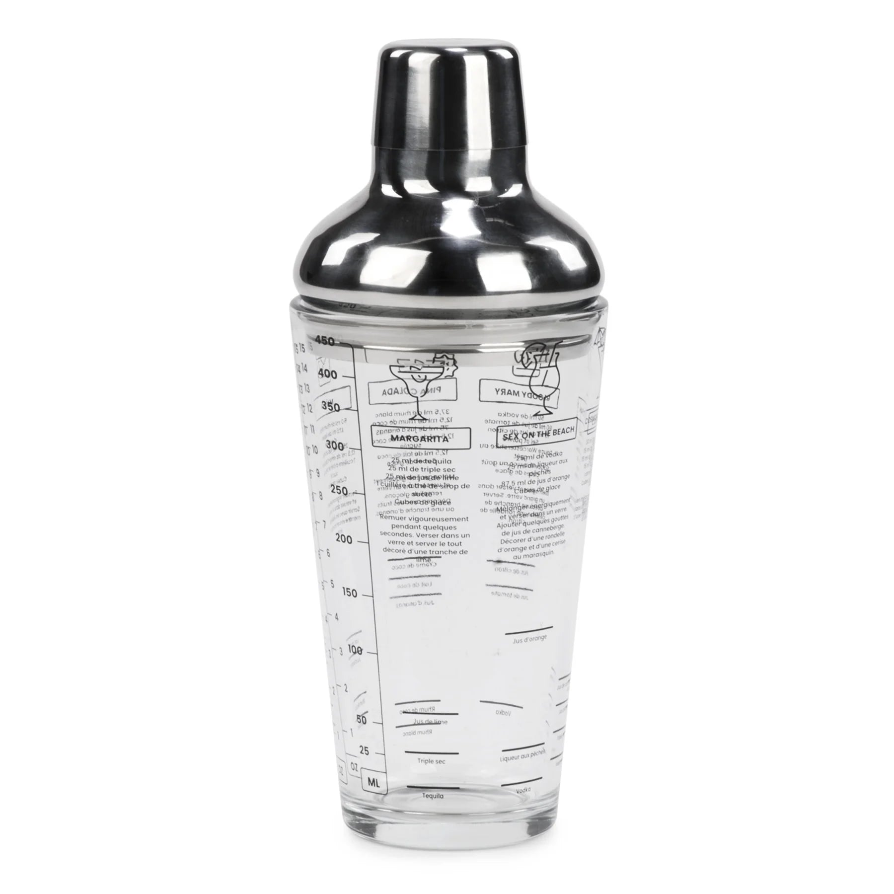 Shaker à cocktail avec recettes