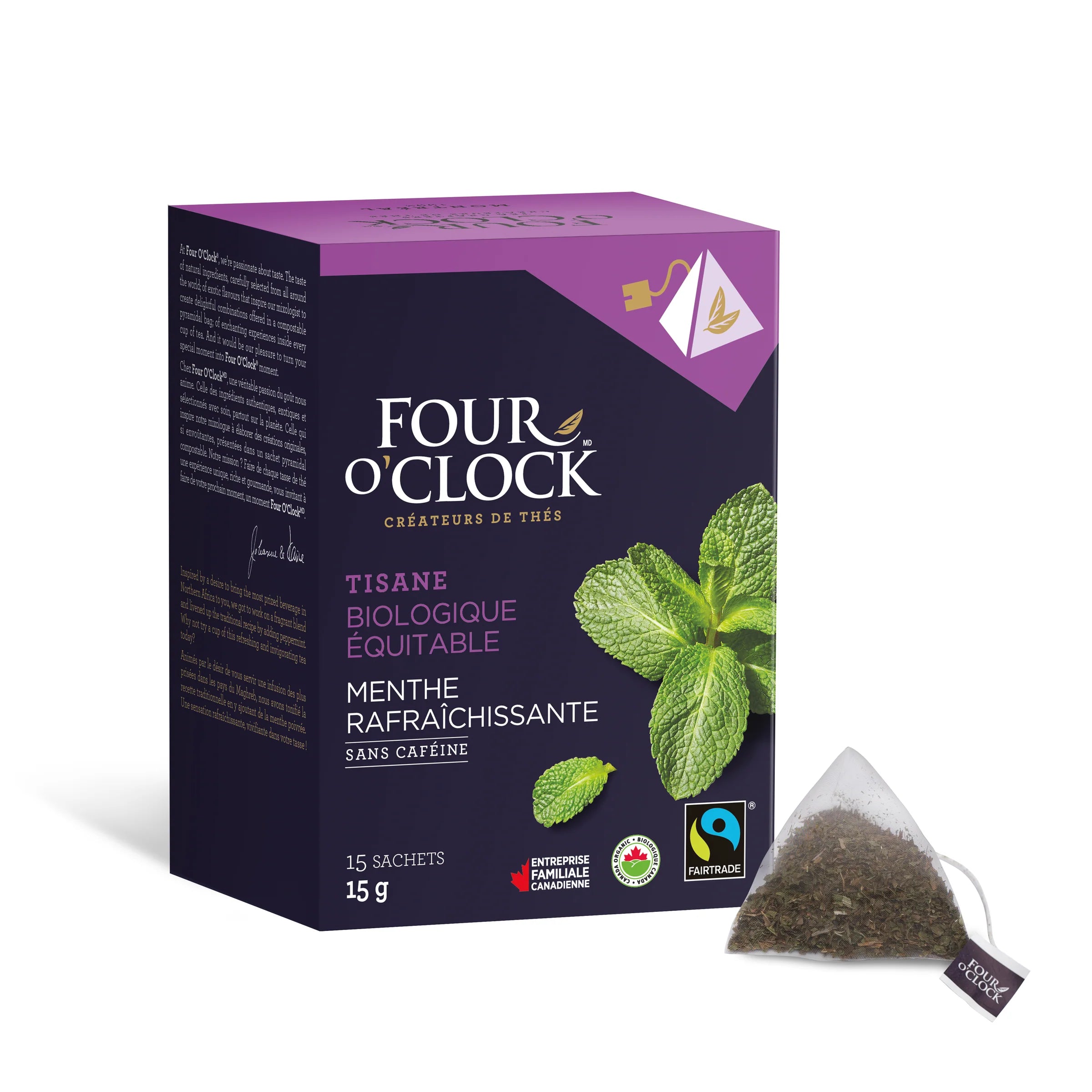 Tisane biologique Menthe rafraichissante 15 sachets - Four o'clock