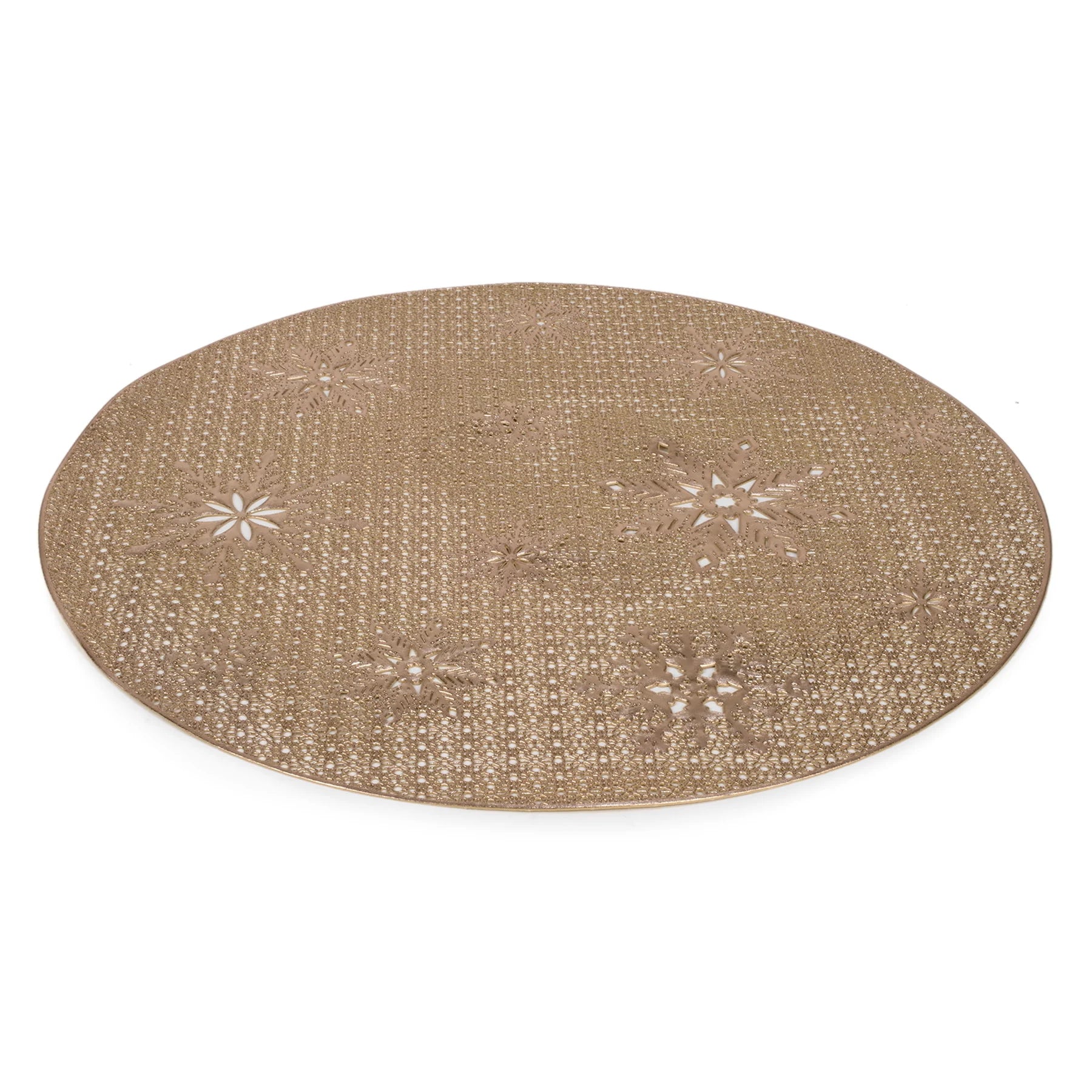 Napperon Doré rond avec flocons