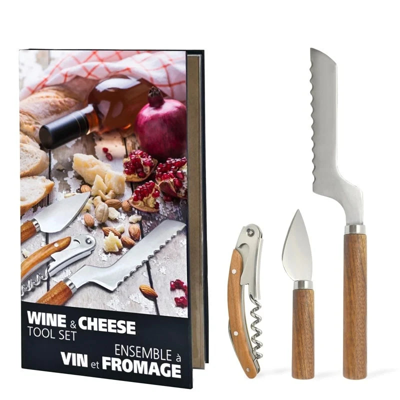 Ensemble de 3 outils à vin et fromage - Natural Living