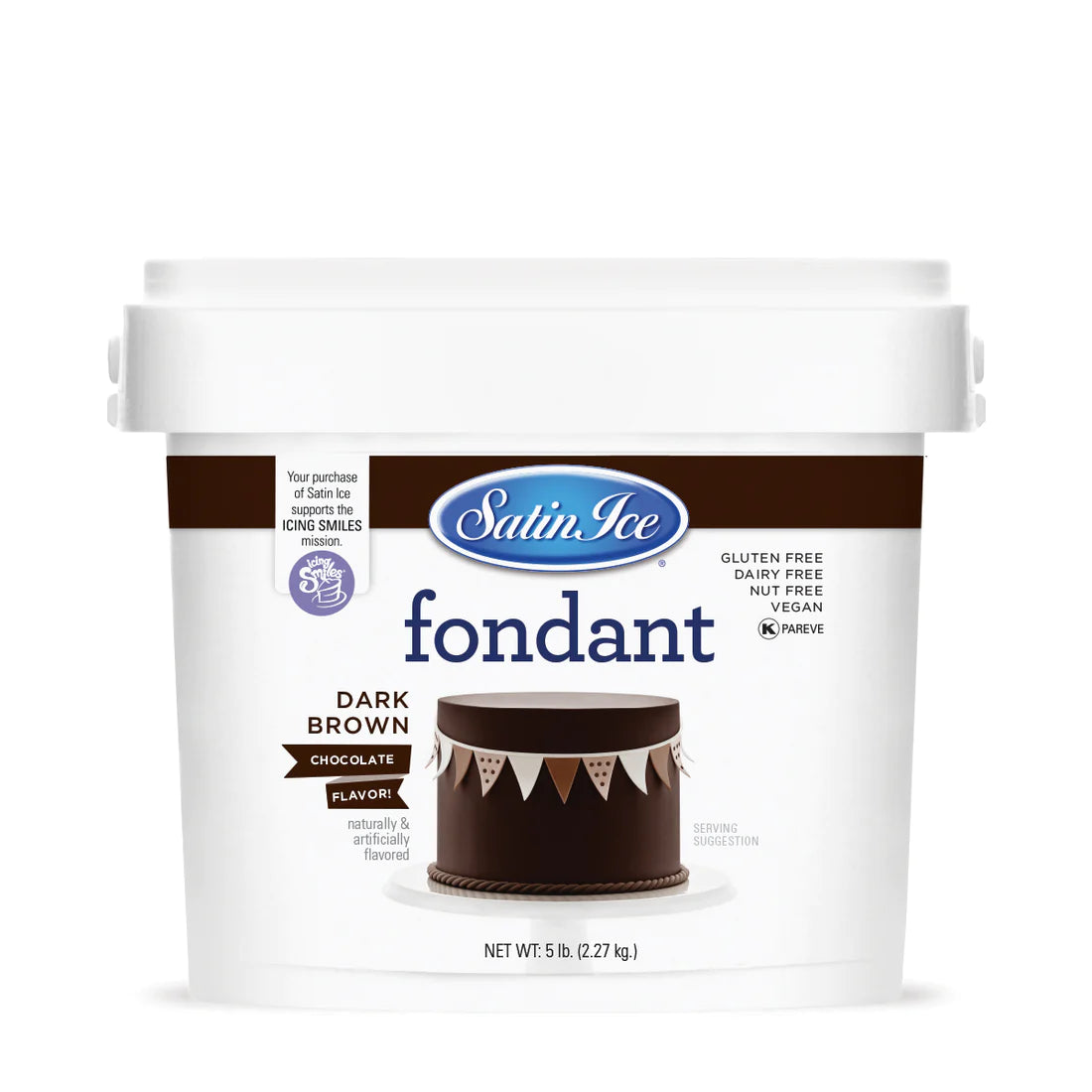 Fondant à gâteau au chocolat Brun foncé 2.5kg - Satin Ice