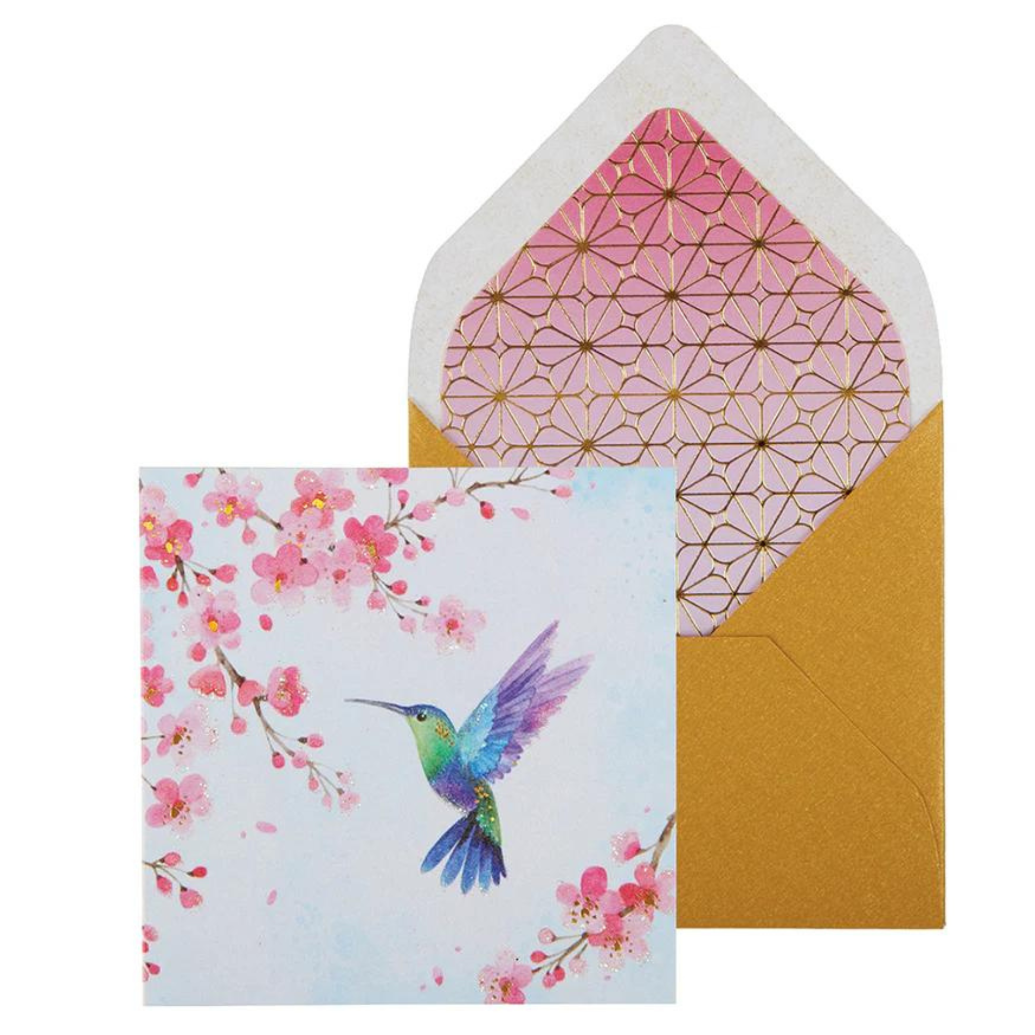 Carte de souhaits Colibri et Fleur de Cerisier