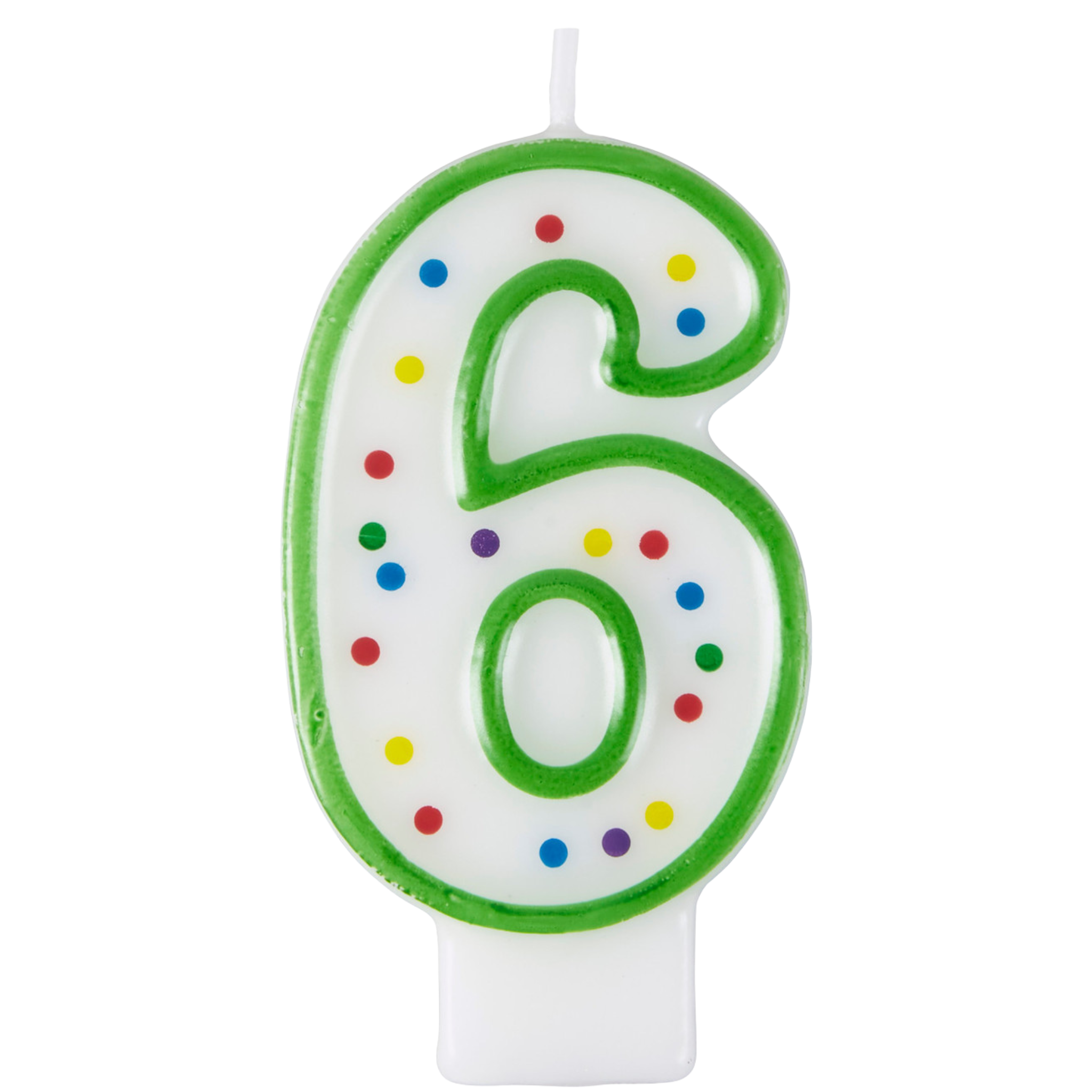 Bougie d’anniversaire chiffre 6 verte 7,6 cm – Wilton