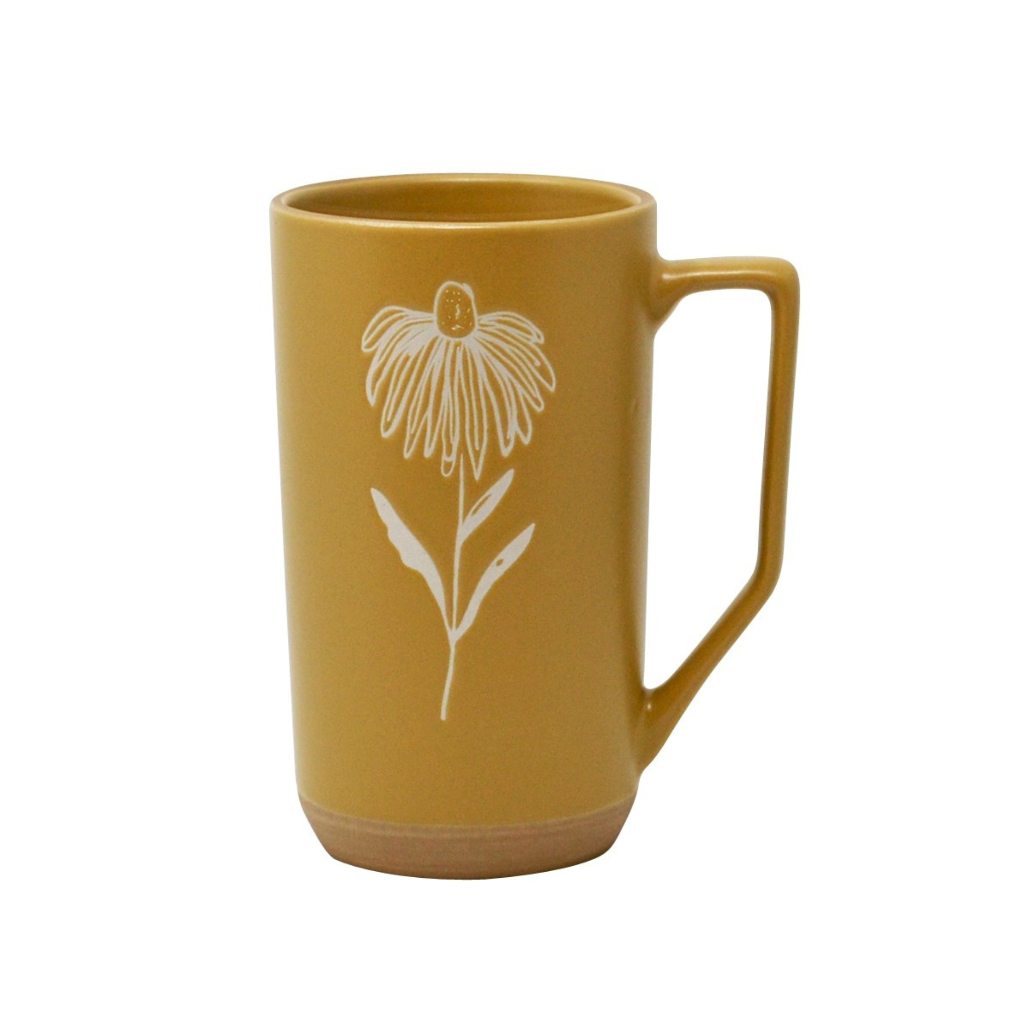 Tasse jaune avec fleur 450 ml
